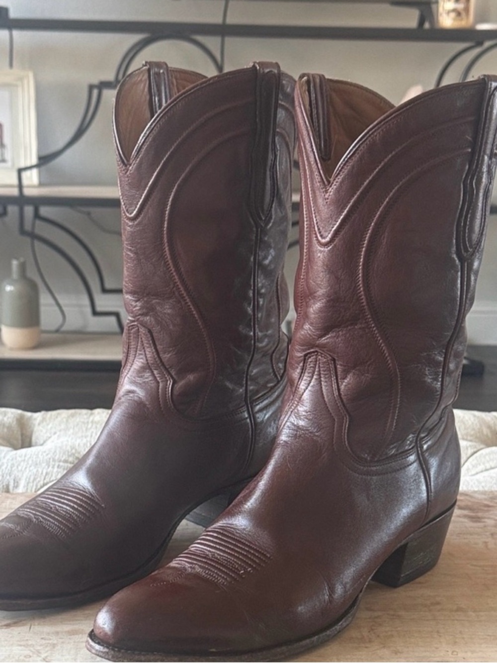 Rujo “Be Brave” Brown Leather Cowboy Boots Mens 12 EE Western